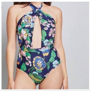 ModCloth flowered one piece swimsuit Size large